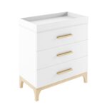 White and Wood Baby Changing Table with Drawers - Rue - Image 4