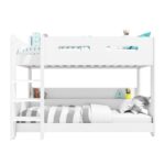 White Bunk Bed with Shelves - Sky - Image 5