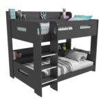 Dark Grey Bunk Bed with Shelves - Sky - Image 3