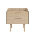 Light Wood Mid-Century Modern 2 Drawer Bedside Table - Saskia - Image 2