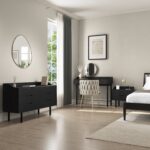 Black Mid-Century Modern 2 Drawer Bedside Table - Saskia - Image 4