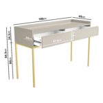 Beige Modern Dressing Table with 2 Drawers - Zion - Image 4