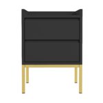 Black Modern 2 Drawer Bedside Table with Legs - Zion - Image 4